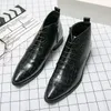 italian Pointed Toe Leather Shoes Men Boots Fashion Formal Oxfords Boots Shoes Dress Chelsea Boots casual dress man ankle boots