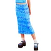 Skirts Summer Women Boho Beach Casual Female High Waist Floral Printing Orange Midi Skirt Party Holiday Y2K Clothing