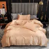 Sängkläder sätter EGW 2023 Stain Däcke Cover Set 3st Us Size Bed Linen Imiterade Silk Bedclothes EU AU 230 260cm (No Sheet) Super King Summer