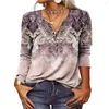 Kvinnors blusar trendiga kvinnor Pullover Autumn Winter Fine Stitching Retro Bohemian knappar Skjorta tee toppblus dressing