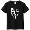 Men's T Shirts Brand Clothing Cotton T-shirt V Word Vendetta Printing Men'sT-shirt Casual Tops Streetwear Funny Hip Hop Shirt