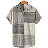 Men's Casual Shirts Mosaic Hawaiian men's short sleeve shirt open collar single button shirt 3D printed short sleeve fashionable casual beach top 230314