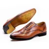 Luxuriöse italienische formelle Schuhe für Herren, Oxford, echtes Leder, Brogue, modische Flügelspitze, schwarze Schnürung, Hochzeit, Büro, Kleid, Schuh für Herren