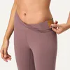 LL-N1903 Womens Nudity Pants Yoga Outfit Leggings Running Slim Ninth Pants Exercise Adult High Waist Warm Fitness Wear Girls Tights Elastic Skinny Sportswear