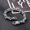 Onregelmatige draai touwschakel ketting man armband hoogwaardige glanzende roestvrij staal zilver kleur speciale ontwerper mannen armband sieraden