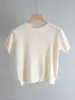 T-shirt donna cashmere primavera estate maglia crop T-shirt manica corta donna estate basic o-collo T-shirt t-shirt colore chic t-shirt donna top 230314