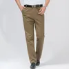 Pantaloni da uomo Pantaloni sottili estivi da uomo Autunno Cotone spesso Classico Solido Casual Bland Pantaloni a vita alta Business Office Cargo Gozbkf