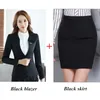 Dames tweedelige broek Autumn Women Plus Size Blazer met voor werk Formele pakken Fashion Office Ladies Slim Black Gray Pant Suit met lange mouwen