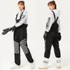 Ski -broek Winter Warm Ski Men Women Jumpsuit Winddichte waterdichte overalls slabbbuig snowboardenbroek