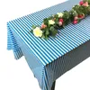 Disposable Dinnerware Striped Tablecover Plastic Party Tablecloth For Home Outdoor Picnic BBQ Rectangular