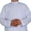 Этническая одежда Мужчина Катар Мусульманский Марокканский Исламский стиль белый серый дноябко с длинными рукавами воротник плюс арабская рубашка