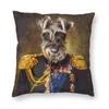 Oreiller/décoratif mode Miniature Schnauzer chien Portrait jeter couverture décoration Animal Animal Art 45x45 taie d'oreiller pour SofaC