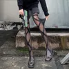 Kadınlar çorap Japon harajuku çapraz şeffaf çorap kadın lolita kayış naylon çorap punk çorap fishnet beyaz balck tayt