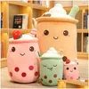 Stuffed Plush Animals 23/25Cm Cute Fruit Drink Soft Pink Stberry Milk Tea Cup Boba Toy Foam Pillow Cushion Kid Birthday Gift 44 Dr Dhx7V