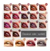 Pudaier Matte Lip Gloss 21 색상 향상 컬러 여성 패션 Long Last Natural Metallic 섹시 누드 보습 메이크업 립스틱