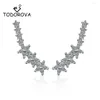 Stud Earrings Todorova Luxury Cubic Zircon Star Ear Crawlers For Women White Crystal Climbers Party Accessories