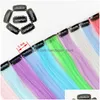 Synthetic Hair Extensions 50Cm Single Clip In One Piece Luminous Glowing Ombre Hairpieces For Women Girl Hairs With Clips Drop Deliv Dh1Hl