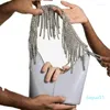 Diseñador-Bolsos de noche Borla con incrustaciones de diamantes Bolso para las axilas Cubo Super Flash Bolso de un solo hombro Mujer
