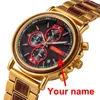 Relógios de pulso Bobo Bird Wood Wood Watch Men Luxury Chronograph Personalize Watches Anniversary Christmas Presente para ele Drop OEM