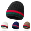 BeanieSkull Caps Inverno Autunno Addensare Beanie Hat Donna Stripe Lana lavorata a maglia Cotone caldo Marca Coppia Cappelli lavorati a maglia da donna Skullies Berretti 230314