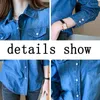 Frauen Blusen Blau Denim Shirt Frauen 2023 Frühling Herbst Taschen Langarm Tops Mode Taste Turndown Kragen Jacke Weibliche