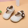First Walkers 12-5.5cm Flats Shoes For Baby Girls Solid Round Toe 0-3Years Toddler Girls PU Leather Shoes Infant Princess Dress Shoe 230314