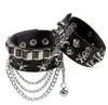 2023 PU Leather Studded Bracelet Punk Bracelet Adjustable Goth Cuff Bracelet Gothic Rivet Buckle Wristband for Men Women