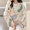 Women's Sleepwear Women's Cotton Pajamas Big Size Sleepwear Sets Woman 2 Pieces Pajamas Spring Autumn Female Couples Loungewear Suit Home Clothes 230314