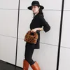 School Bags Hand High Quality Genuine Whole Carrying Mink Handbag Leopard Real Fur Single Bag Shoulder Women Wrist Crossboy Lock