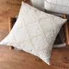 Pillow Beige Cover Handmade Square Home Decoration For Living Room Bed Zip Open Embroidery Sofa Chair Coussin 45x45CM