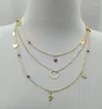 Pendant Necklaces Pameng Silver Color Chain Leaves Multi Layer Choker Necklace For Women Collier Femme Jewelry Gold