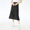 Skirts Miyake Pleated Straight Skirt Split Hem Korean Fashion Plus Size Women Causal Aesthetic ClothesSkirts