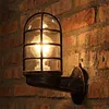 Wall Lamp Industria Style Wrought Iron Vintage Glass Cover Cafe Light Waterpr Rust Bar Lights