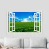 Naklejki ścienne One Piece Mountain Nature Picture Grassland Krajobraz naklejka naklejka tapeta mural tapeta 3D Widok okna