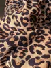 Kvinnors blusar 2023 Autumn Leopard Print Pleated Loose V-ringen långärmad blus kvinnor skjorta