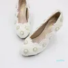 Dress Shoes Made In China High Heels Lace White Wedding Bride