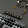 Keyboard Aviation Connector Cable Computer Storage Spring Wire 1.8m USB Type-C RGB Cord Snake Print Accessories