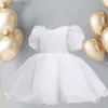 Платья девочки девочка цветочное платье детские свадебные платья для детей белые первые платья для первого причастия элегантные девушки бутик -вечеринка Wear W0314