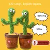 Dekorativa föremål Figurer Härliga Talking Toy Dancing Cactus Doll Speak Talk Sound Record Repeat Kawaiis barn Kidsutbildning Gift 230314