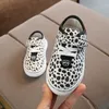 Flat Shoes Leopard Sneakers Children Canvas Girls осень-воздухопроницаемая детские дети для мальчиков Собственная спортивная обувь 1-6 лет P230314