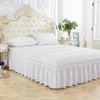 Bed Skirt Three Sides Twin Queen Elastic Ruffles el Home Decoration Wrap Around Easy Fit Cover Dustproof Bedroom Wedding Bed Skirt 230314