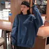 Moletons femininos Autumn Winter Sweatshirt Mulheres 2023 Logo coreano Grunge Blush All-Match Plus Velvet acolchoado de streetwear