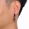 Dangle Earrings WKOUD Drop Cross Earring Mens Egyptian Ankh Michael Hang Black Stainless Steel Male Punk Jewelry