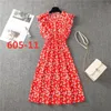 Casual Dresses Summer 2023 Women's Elegant Sundress Slim Sleeveless Woman Ruffles Knee Length Clothes Red Beach Party For