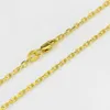 Chaînes véritable collier en or jaune 18 carats pour femmes 2 mm câble lien chaîne 45-60 cm longueur timbre Au750
