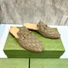 Lazy Slides Mocassini Princetowns Mules Pantofole Designer Classico Sandalo da donna Flat Authentic Pelle bovina Fibbia in metallo Lady Leather Trample Large Chain Scarpa casual