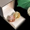 BuIgari Double Snake bone series designer DUŻE pierścionki dla kobiety diament pozłacane 18K T0P jakość najwyższa jakość licznika klasyczny styl biżuteria wykwintny prezent 056