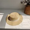 Moda güneşlik hasır şapka dantel kanca çiçek şapkaları kadınlar plaj güneş kremi kova şapka düz üst güneş kap Casquette