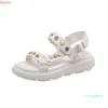 Sandals Pearl Platform Round Toe Flat With Sport Women 2023 Est Summer Back Strap Hook Loop Casual Outdoor Shoes