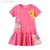 Girl's Dresses Jumping Meters New Arrival Dots Animals Embroidery Princess Girls Party Dresses Summer Short Sleeve Kids Frocks Baby Clothes